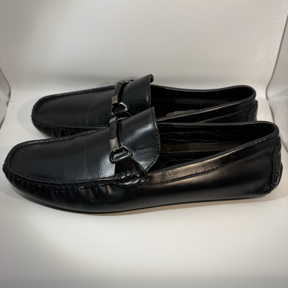 Marco Vitali Collection Driving Loafers Silver Bit Black Men's Size 11